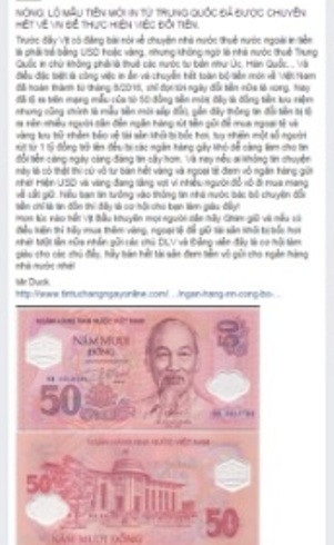 Chi tiết việc Bộ Công an làm rõ đối tượng tung tin thất thiệt Việt Nam đổi tiền ảnh 1