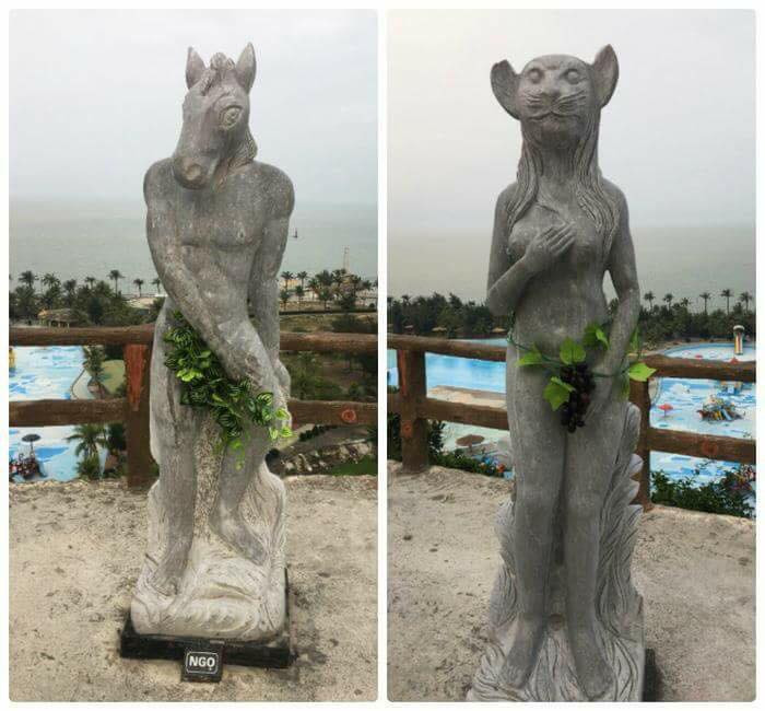 Mạng xã hội lại 'dậy sóng' khi vườn tượng 12 con giáp 'khỏa thân' được che nho xanh, đỏ ảnh 4