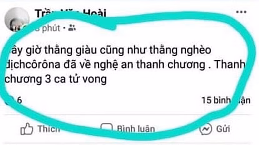 Triệu tập nam thanh niên tung tin "3 ca tử vong vì Covid -19" trên facebook ảnh 1