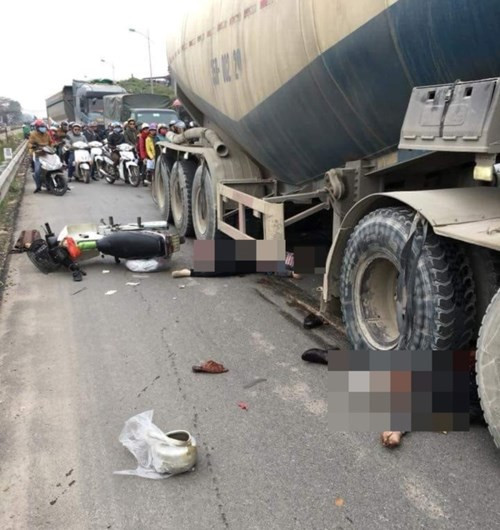 Hai người tử vong thương tâm sau va chạm với xe bồn ảnh 1 Hai người tử vong thương tâm sau va chạm với xe bồn ảnh 1