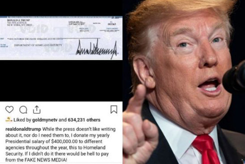 Tổng thống Trump góp 1/4 tiền lương hàng năm cho Bộ An ninh Nội địa Mỹ ảnh 1