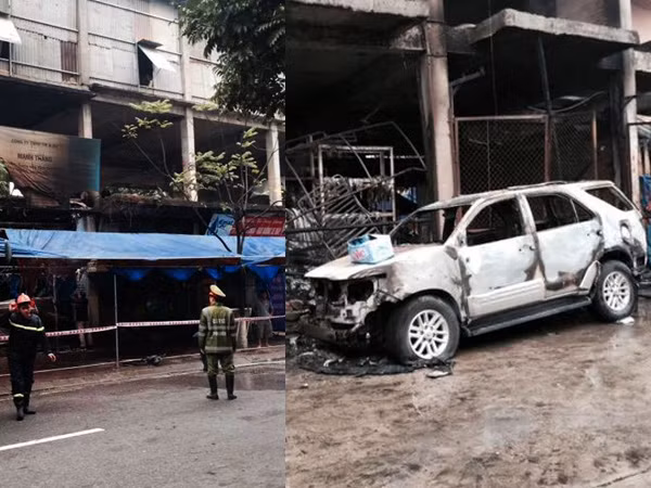 3 xe ô tô “lâm nạn” trong đám cháy ảnh 1