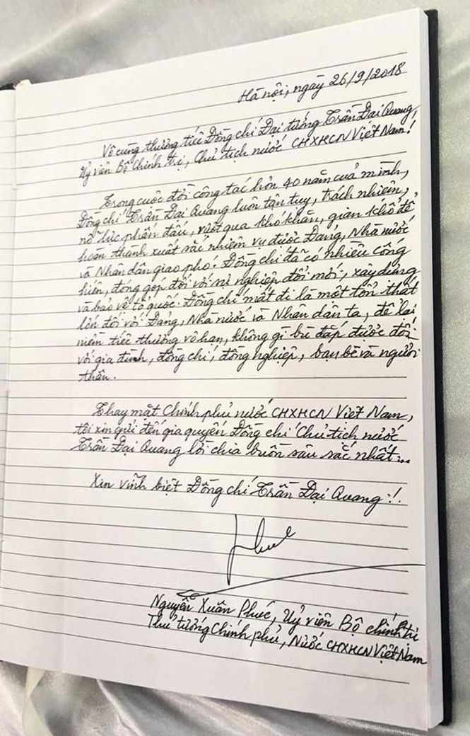 Lãnh đạo Đảng, Nhà nước tiếc thương Chủ tịch nước Trần Đại Quang - ảnh 1