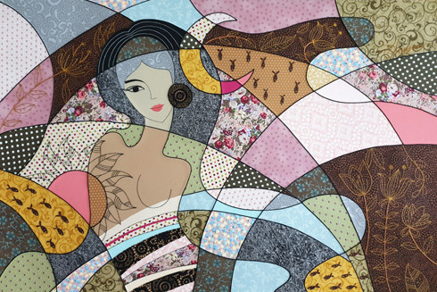 Khi họa sỹ vẽ tranh bằng… đường kim, mũi chỉ ảnh 3