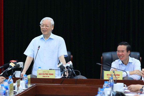 Tổng Bí thư Nguyễn Phú Trọng làm việc với Ban Tuyên giáo Trung ương ảnh 1