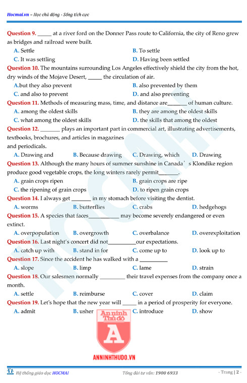 Tự đánh giá trước Kỳ thi THPT Quốc gia 2018 (4): Kiểm tra môn Tiếng Anh & Đáp án môn Hóa học ảnh 12 Tự đánh giá trước Kỳ thi THPT Quốc gia 2018 (4): Kiểm tra môn Tiếng Anh & Đáp án môn Hóa học ảnh 12