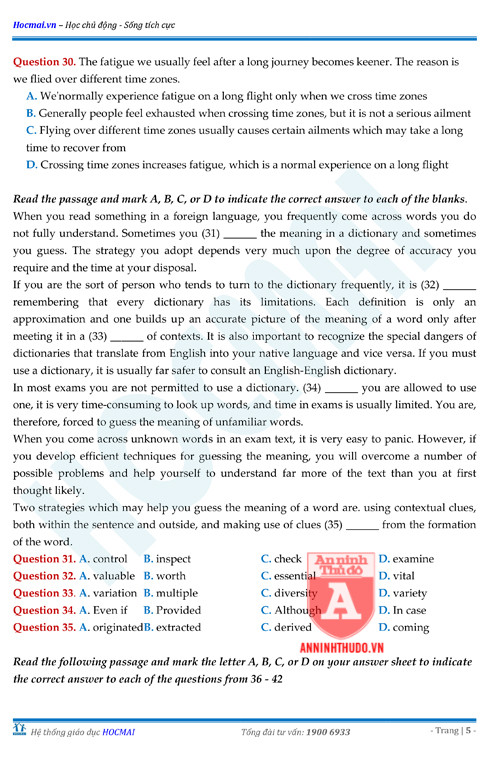 Tự đánh giá trước Kỳ thi THPT Quốc gia 2018 (4): Kiểm tra môn Tiếng Anh & Đáp án môn Hóa học ảnh 15 Tự đánh giá trước Kỳ thi THPT Quốc gia 2018 (4): Kiểm tra môn Tiếng Anh & Đáp án môn Hóa học ảnh 15
