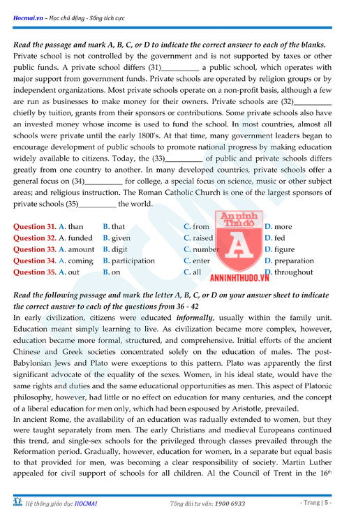 Tự đánh giá trước Kỳ thi THPT Quốc gia 2018 (4): Kiểm tra môn Tiếng Anh & Đáp án môn Hóa học ảnh 7 Tự đánh giá trước Kỳ thi THPT Quốc gia 2018 (4): Kiểm tra môn Tiếng Anh & Đáp án môn Hóa học ảnh 7