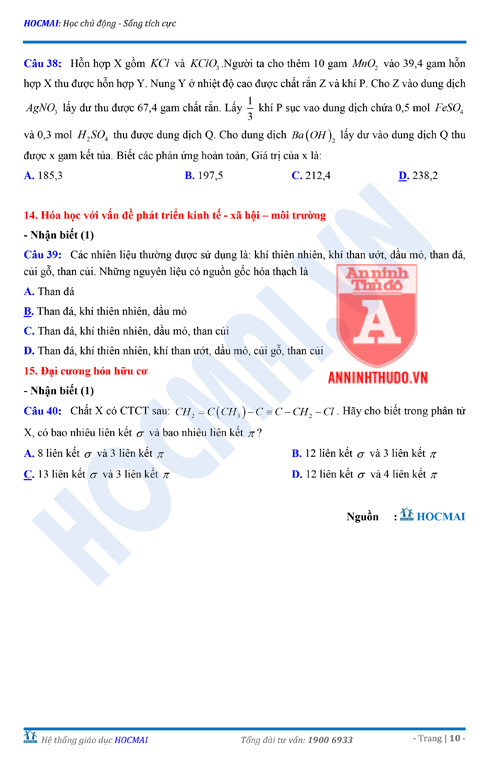 Tự đánh giá trước Kỳ thi THPT Quốc gia 2018 (3): Kiểm tra môn Hóa học & Đáp án môn Vật lí ảnh 23