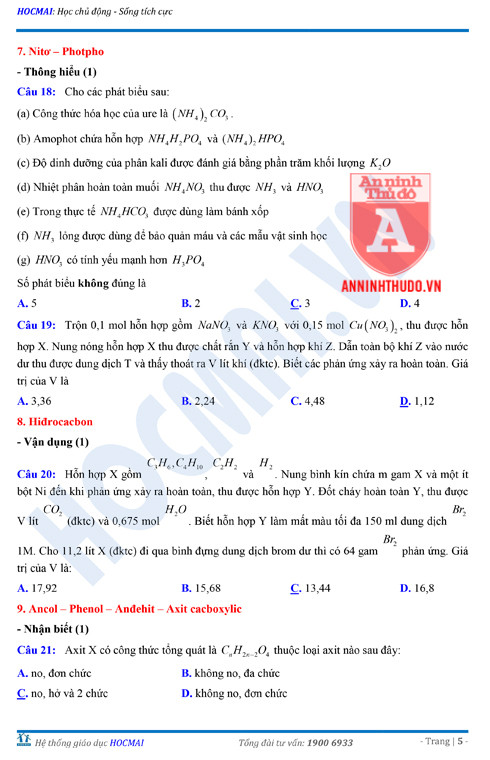 Tự đánh giá trước Kỳ thi THPT Quốc gia 2018 (3): Kiểm tra môn Hóa học & Đáp án môn Vật lí ảnh 18