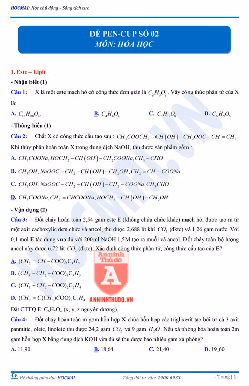 Tự đánh giá trước Kỳ thi THPT Quốc gia 2018 (3): Kiểm tra môn Hóa học & Đáp án môn Vật lí ảnh 14