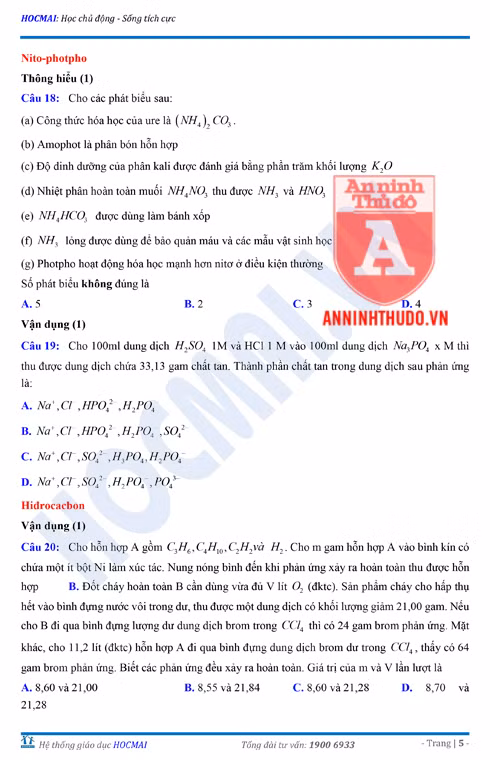 Tự đánh giá trước Kỳ thi THPT Quốc gia 2018 (3): Kiểm tra môn Hóa học & Đáp án môn Vật lí ảnh 7