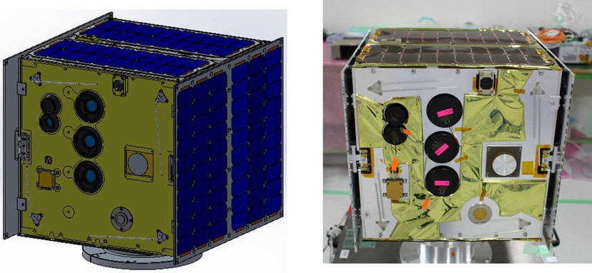 Mô hình thiết kế vệ tinh sau khi đã được tích hợp xong và sẵn sàng cho thử nghiệm trước khi bay.