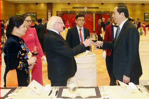 Chủ tịch nước Trần Đại Quang chiêu đãi chào mừng Tổng thống Ireland ảnh 1