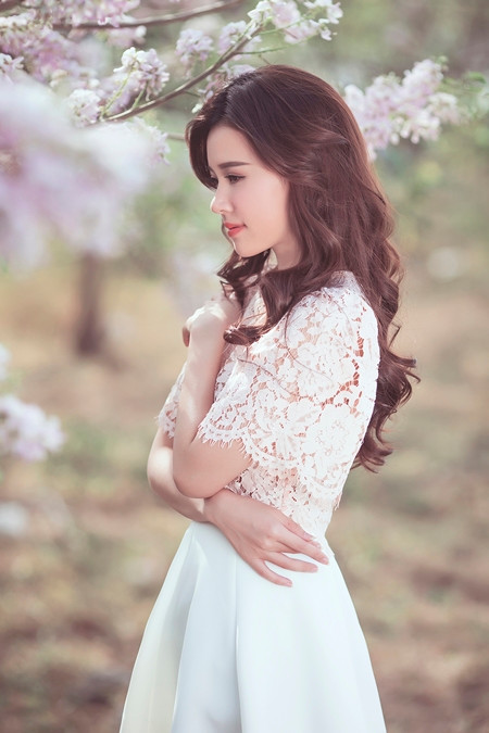 Midu xinh tươi với hoa anh đào đón năm mới ảnh 1 Midu xinh tươi với hoa anh đào đón năm mới ảnh 1