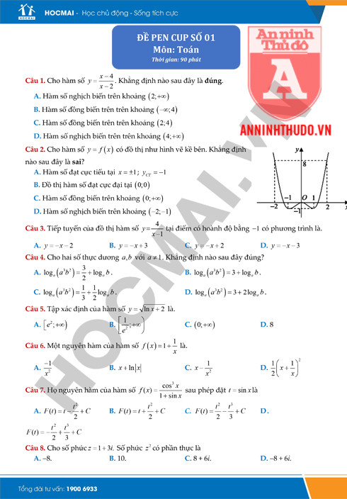 Tự đánh giá trước Kỳ thi THPT Quốc gia 2018: Kiểm tra môn Toán ảnh 1 Tự đánh giá trước Kỳ thi THPT Quốc gia 2018: Kiểm tra môn Toán ảnh 1