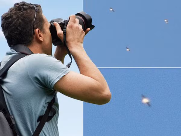 Chộp được khoảnh khắc “phi đội UFO” lượn lờ trên bầu trời Tây Ban Nha ảnh 1