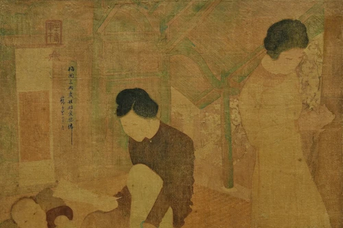 "Bức thư" - tranh lụa của họa sĩ Tô Ngọc Vân