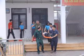 Diễn tập nâng cao năng lực ứng phó thiên tai tại xã Thiên Lộc