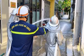 Khu dân cư trong ngõ sâu, ngõ nhỏ được thực tập phương án chữa cháy