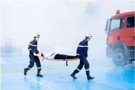 Thực tập phương án chữa cháy và cứu nạn, cứu hộ tại trường Tiểu học, THCS và THPT Archimedes Đông Anh