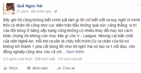 Quế Ngọc Hải: "Cú ra chân của tôi đã tạo ra một nỗi đau..." ảnh 2