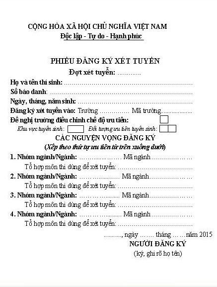 Bộ GD&ĐT gấp gáp phát hành mẫu "Phiếu đăng ký xét tuyển ĐH,CĐ" ảnh 2