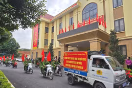 Công an phường Định Công ra quân cao điểm trấn áp tội phạm, bảo vệ các sự kiện trọng đại