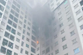 Hai người thoát hiểm bằng thang bộ trong vụ cháy chung cư Ecohome 2