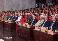 Chùm ảnh: Các đồng chí lãnh đạo cấp cao dự lễ Công bố các Nghị quyết về sáp nhập đơn vị hành chính ở một số địa phương