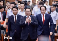Chùm ảnh: Các đồng chí lãnh đạo cấp cao dự lễ Công bố các Nghị quyết về sáp nhập đơn vị hành chính ở một số địa phương