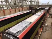 Cận cảnh quá trình vận chuyển đoàn tàu đầu tiên tuyến metro Nhổn- Ga Hà Nội tại cảng Dunkirk