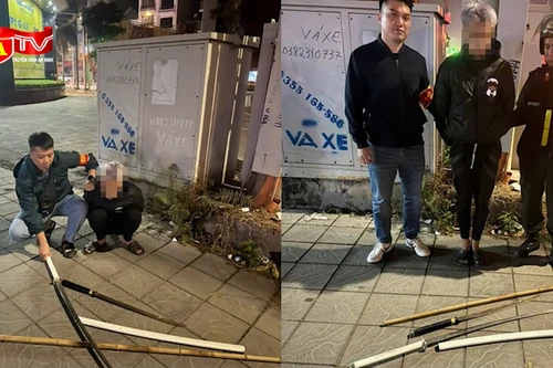 Lực lượng 141 phát hiện các đối tượng mang hung khí đi "giải quyết" mâu thuẫn