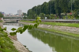 Sông Tô Lịch bất ngờ trong xanh trở lại, gây ngỡ ngàng