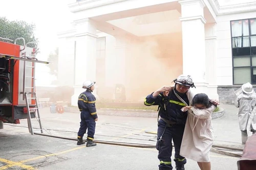 Diễn tập phòng cháy tại Công ty Cổ phần Xây dựng và Công nghiệp NSN