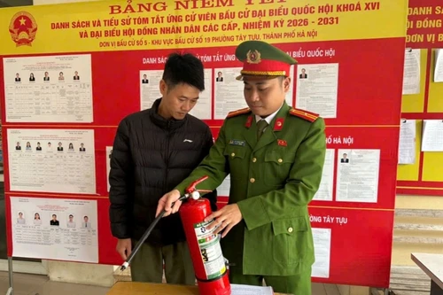 Sẵn sàng công tác đảm bảo PCCC tại các điểm bỏ phiếu bầu cử