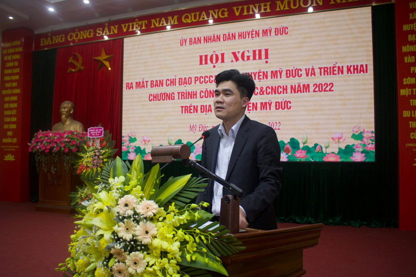 Lê Văn Trang - Phó Chủ tịch UBND huyện Mỹ Đức, Trưởng Ban Chỉ đạo nhấn mạnh vị trí, vai trò, tầm quan trọng của của công tác PCCC&amp;CNCH