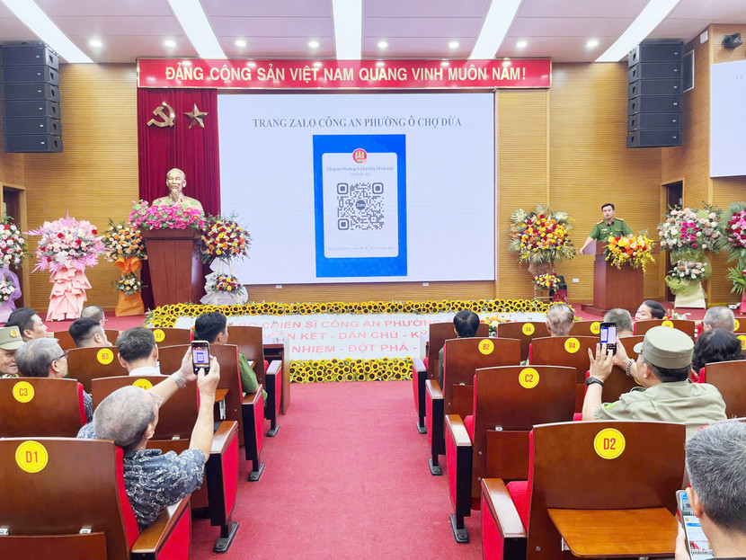 Công khai trang Zalo của Công an phường Ô Chợ Dừa tiếp nhận tin báo của người dân 24/24h