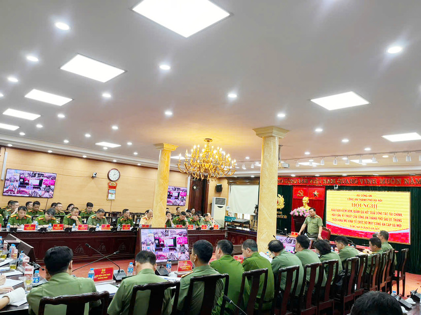 Toàn cảnh hội nghị tại hội trường Công an thành phố
