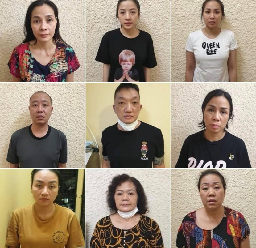 Các đối tượng bị bắt giữ