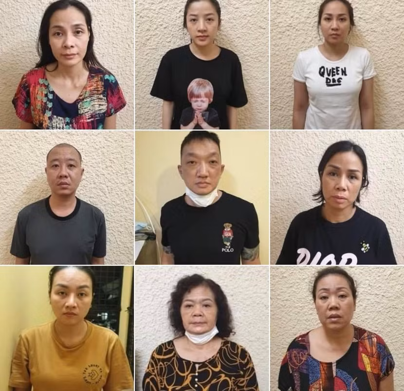 Các đối tượng bị bắt giữ