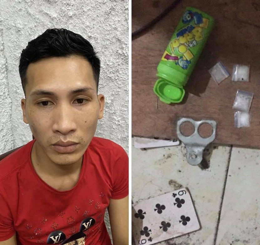 Đối tượng Lê Mạnh Tùng bị bắt quả tang mua bán trái phép chất ma túy