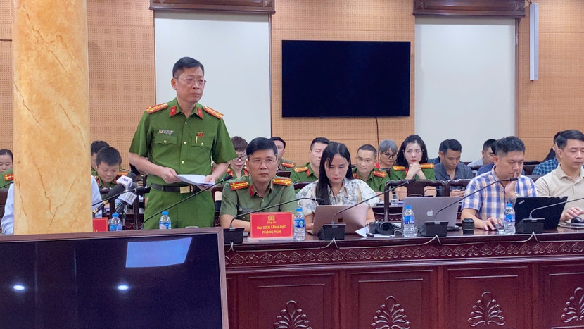 Chỉ huy Phòng Cảnh sát Kinh tế CATP Hà Nội thông tin một số nội dung vụ án...