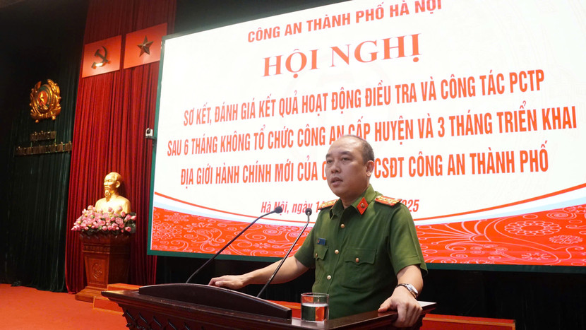 Đại tá Nguyễn Đức Long, Phó Giám đốc CATP Hà Nội, Thủ trưởng Cơ quan Cảnh sát điều tra CATP phát biểu khai mạc hội nghị Đại tá Nguyễn Đức Long, Phó Giám đốc CATP Hà Nội, Thủ trưởng Cơ quan Cảnh sát điều tra CATP phát biểu khai mạc hội nghị