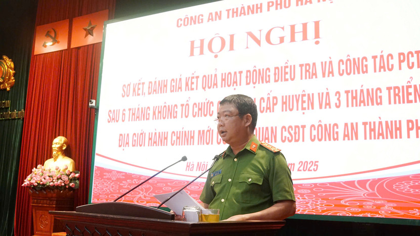 Đại tá Đặng Việt Quảng, Trưởng Phòng Cảnh sát hình sự CATP phát biểu tham luận Đại tá Đặng Việt Quảng, Trưởng Phòng Cảnh sát hình sự CATP phát biểu tham luận