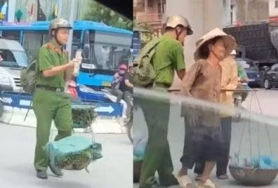 Hình ảnh đồng chí Đỗ Đức Việt giúp đỡ 2 cụ già Hình ảnh đồng chí Đỗ Đức Việt giúp đỡ 2 cụ già