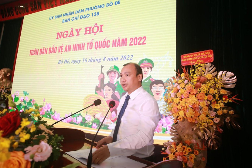 Đồng chí Lê Hải Bình, Ủy viên dự khuyết Trung ương Đảng, Phó Trưởng ban Tuyên giáo Trung ương phát biểu tại hội nghị