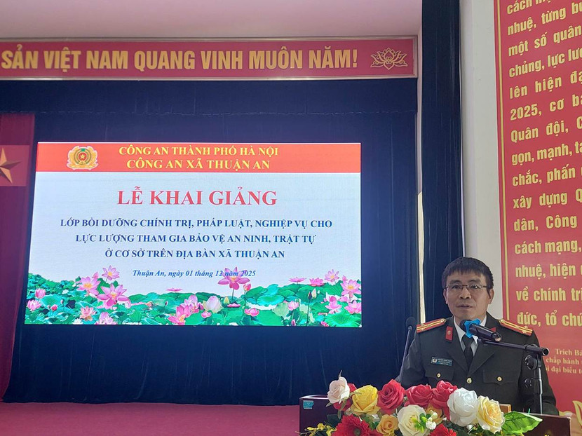 Bồi dưỡng nghiệp vụ cho lực lượng tham gia bảo vệ an ninh trật tự ở cơ sở tại 14 xã, phường ảnh 2