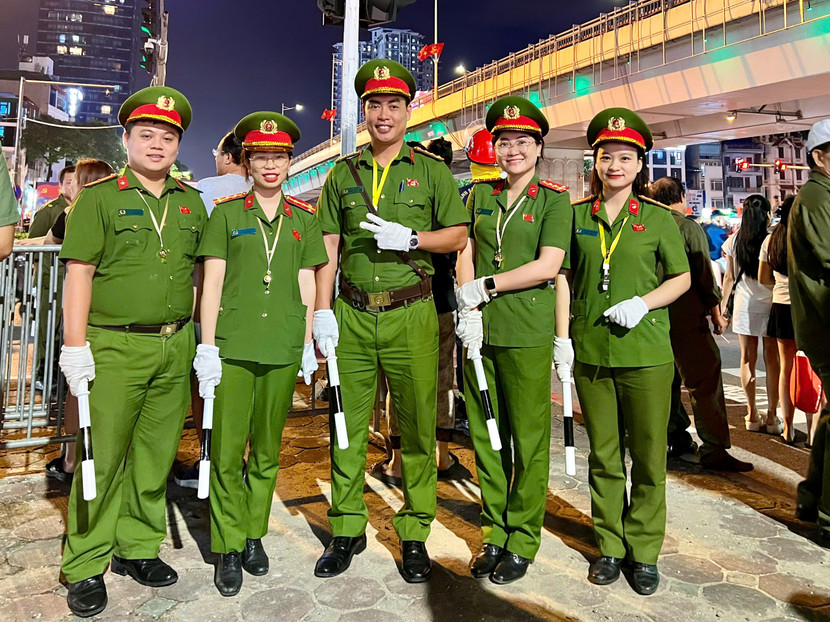 Cán bộ chiến sỹ Công an phường Láng quyết tâm đảm bảo tuyệt đối an toàn sự kiện A80