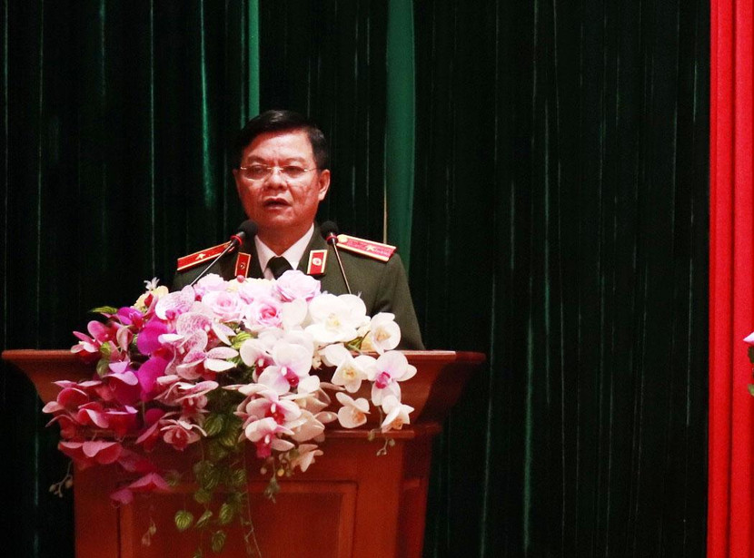 Thiếu tướng Đào Thanh Hải, Phó Giám đốc Công an thành phố phát biểu chỉ đạo hội nghị